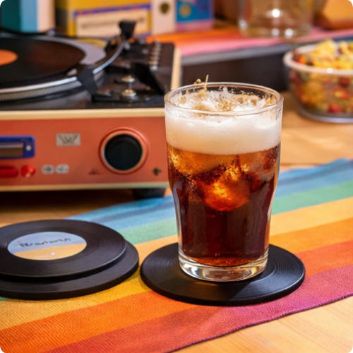 Retro Vinyl Coasters