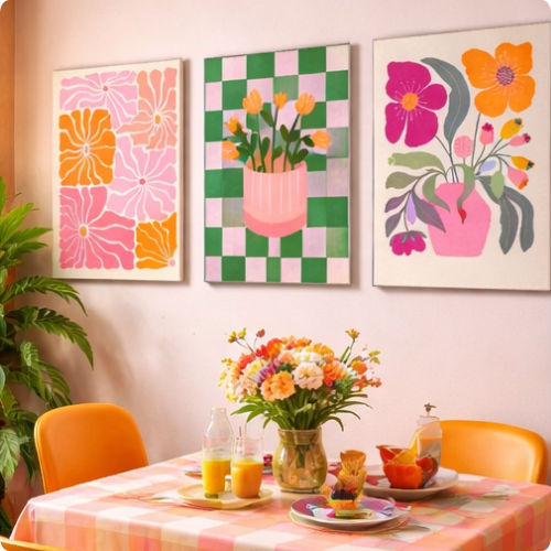 Colorful Flower & Vase Wall Posters