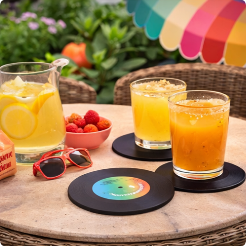 Retro Vinyl Coasters