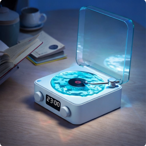 Retro Light-Up Bluetooth Record Player Speaker