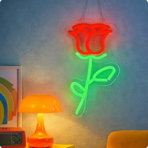 Neon Wall Pop Flowers
