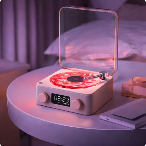 Retro Light-Up Bluetooth Record Player Speaker