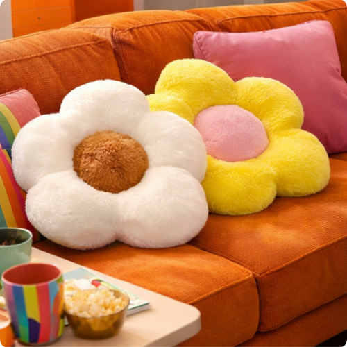 Soft, Colorful Flower Cushion