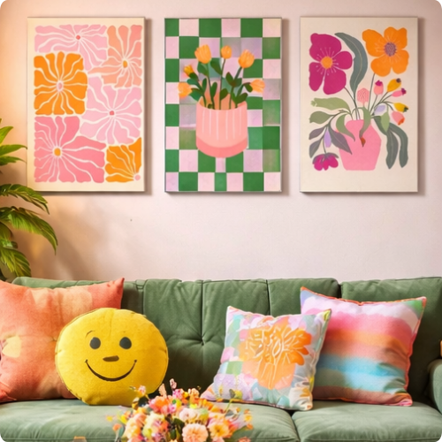 Colorful Flower & Vase Wall Posters