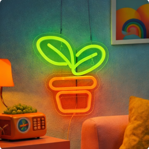 Neon Wall Pop Flowers