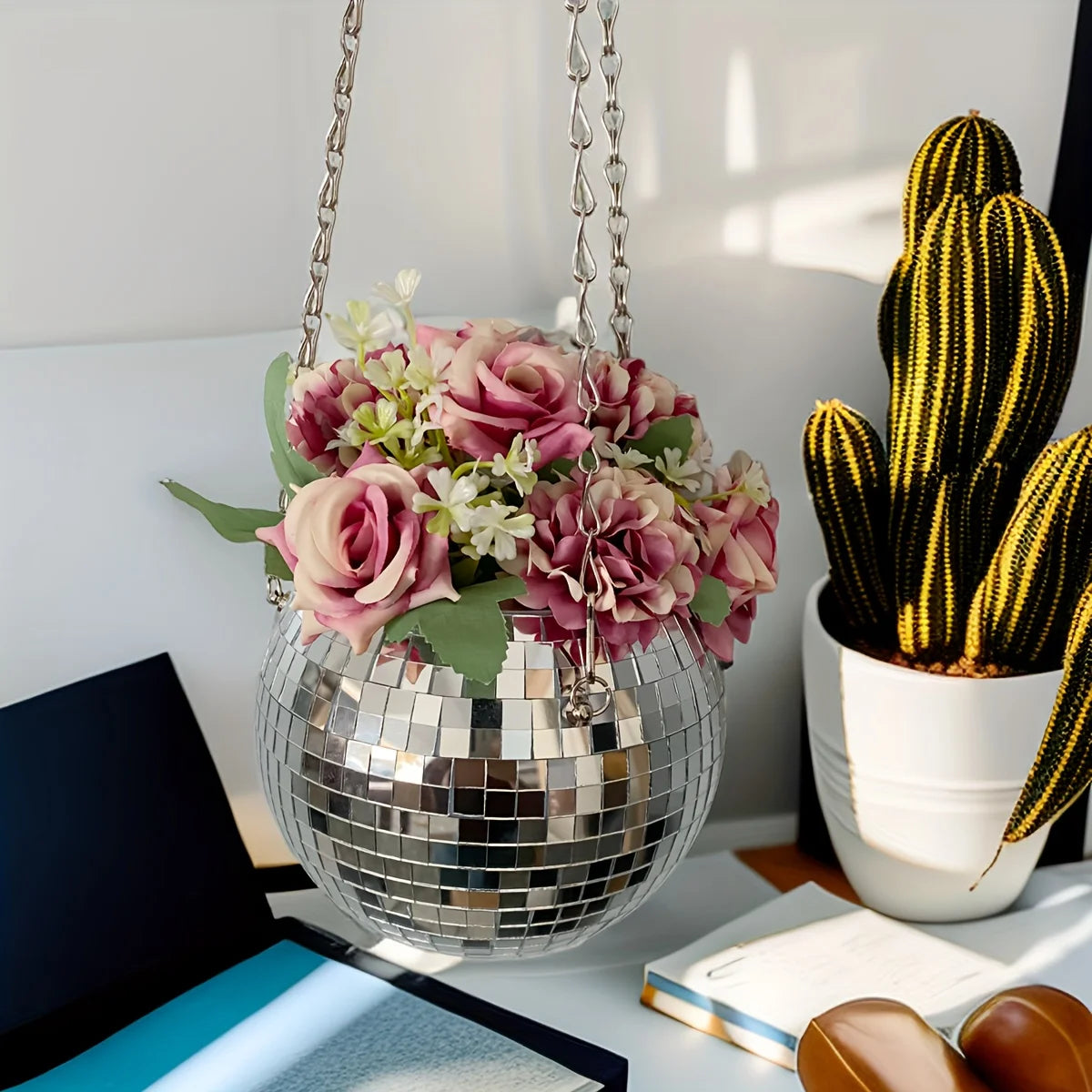 Retro Disco Hanging Planter 