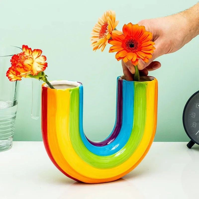U-Shaped Rainbow Vase