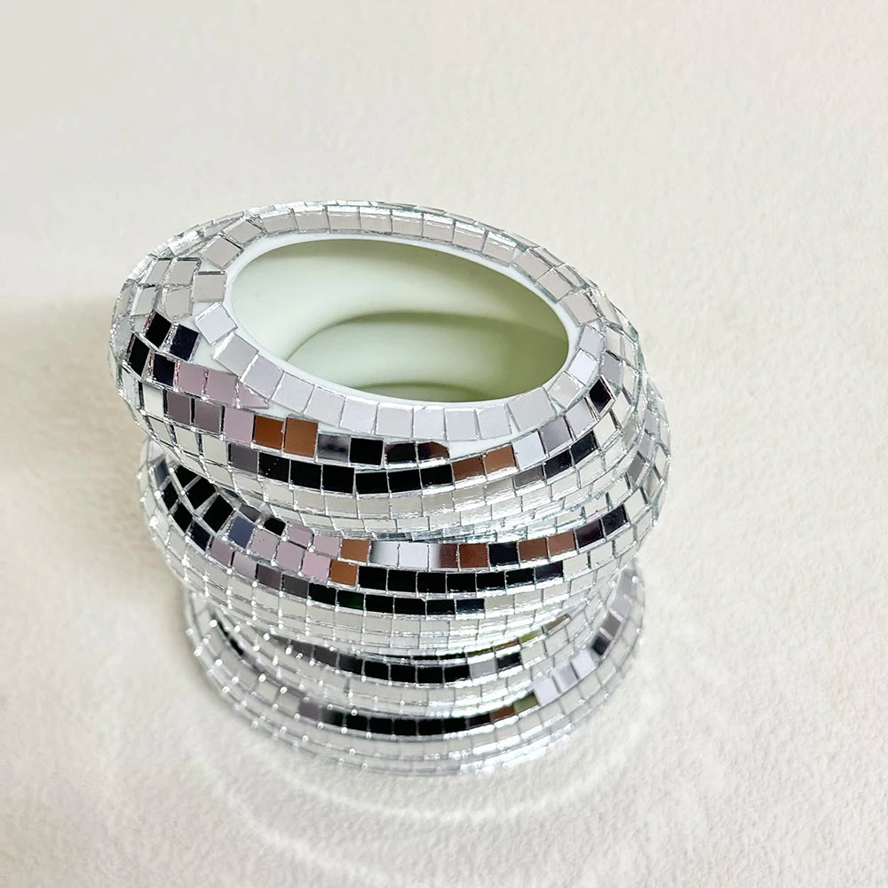 Retro Disco Ball Spiral Mirror Vase
