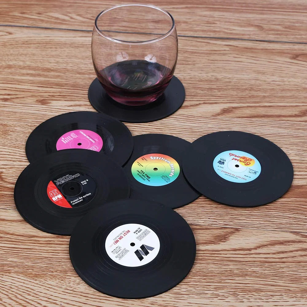 Retro Colorful Vinyl Coasters