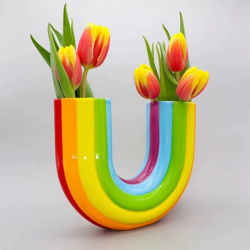 U-Shaped Rainbow Vase