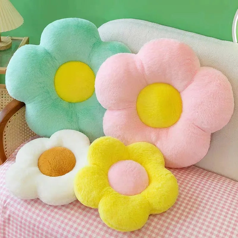Soft, Colorful Flower Cushion
