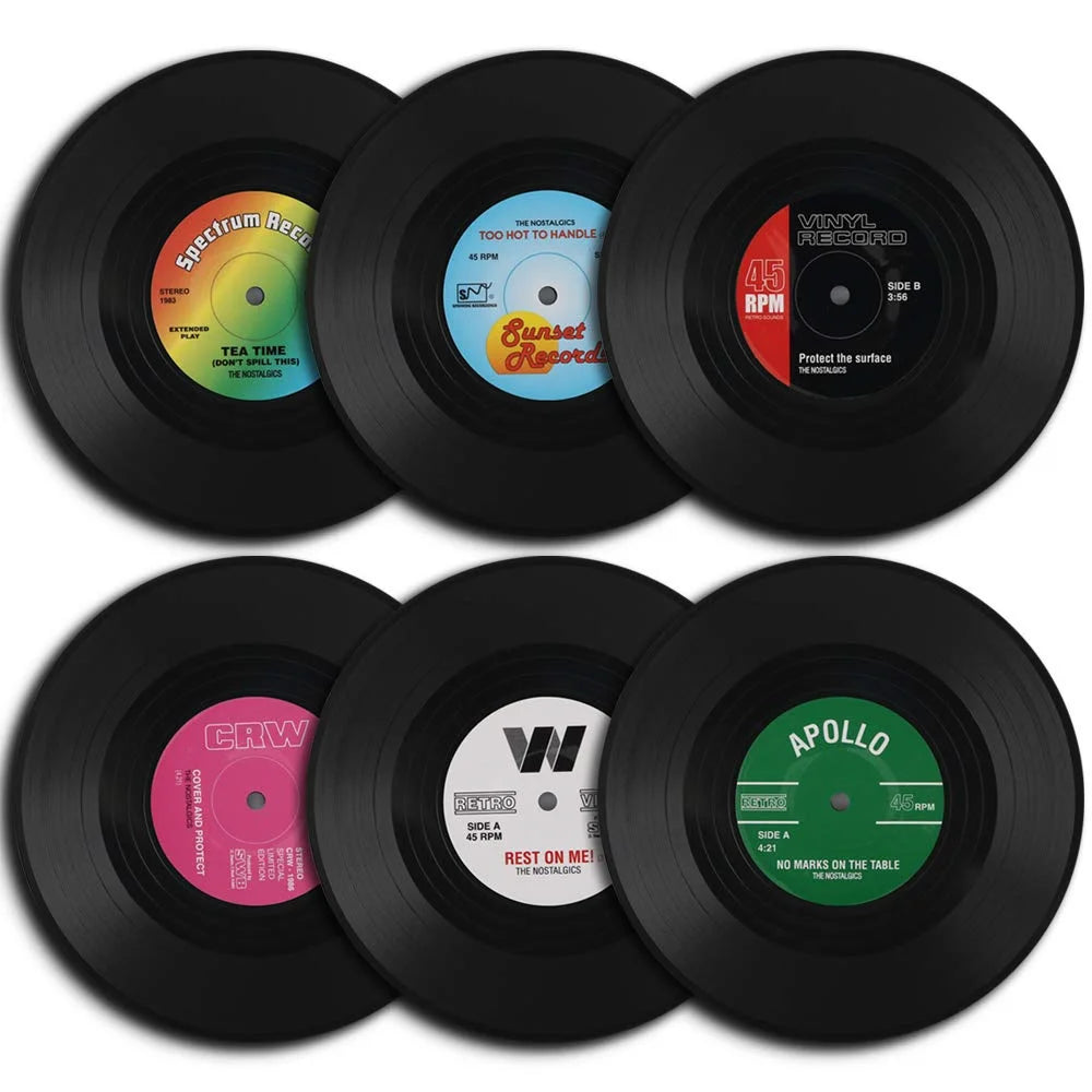 Retro Colorful Vinyl Coasters